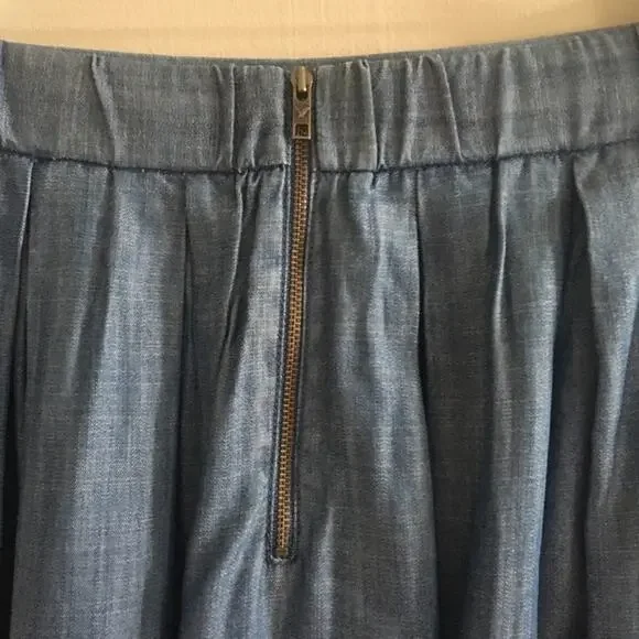 American Eagle Blue Denim Chambray Schoolgirl Uniform Mini Skirt Size Medium - Picture 4 of 6